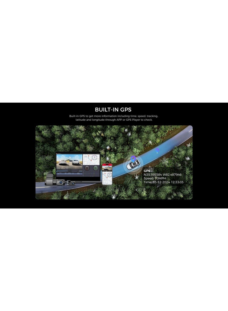 LINGDU D200 2-Channel Dash Cam 🚗📹 | 2K Front & 720P Rear Camera | Built-in GPS 📍 | Wi-Fi 📶 | Voice Control 🎙️ | Super Capacitor 🔋 | Night Vision 🌙 | Parking Monitor 🚘 - Image 3